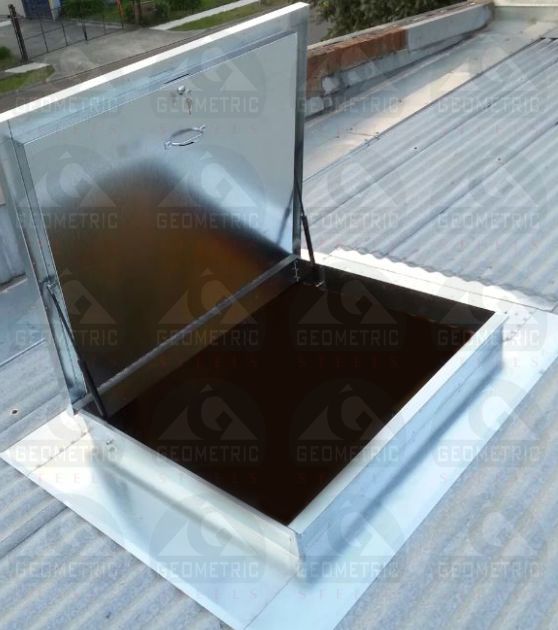 Metal roof access hatch 1